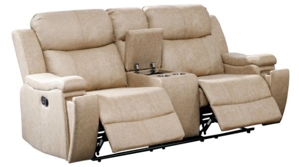 Mazin Furniture Bradford Buff Manual Reclining Loveseat-2