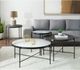 Elements International Vienna Black Coffee Table with White Marble Top-1