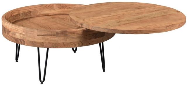 Moe's Home Collection Privado Natural Storage Coffee Table with Black Hairpin Legs-2