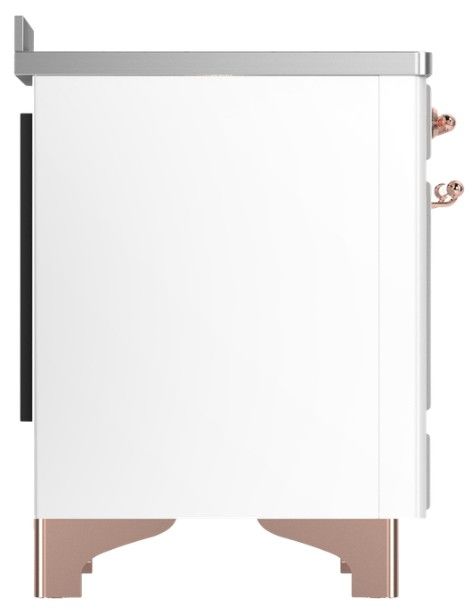 Ilve® Majestic III 48" White Pro Style Induction Range with Triple Glass Door and Copper Trim-3