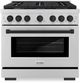 ZLINE Autograph Edition Paramount 36" Stainless Steel Pro Style Dual Fuel Range with Matte Black Accents-0