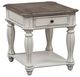 Liberty Furniture Magnolia Weathered Bark End Table with Antique White Base-0