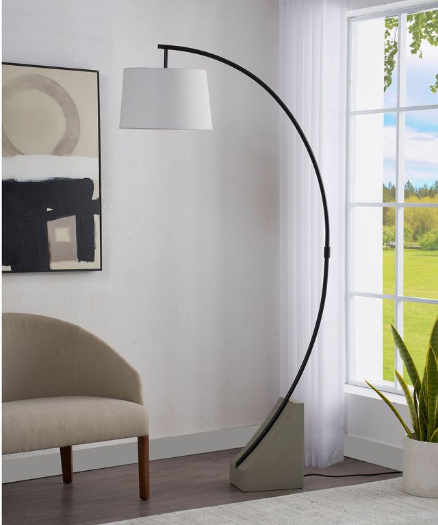 Renwil® Weymouth Grey/Matte Black Floor Lamp-3