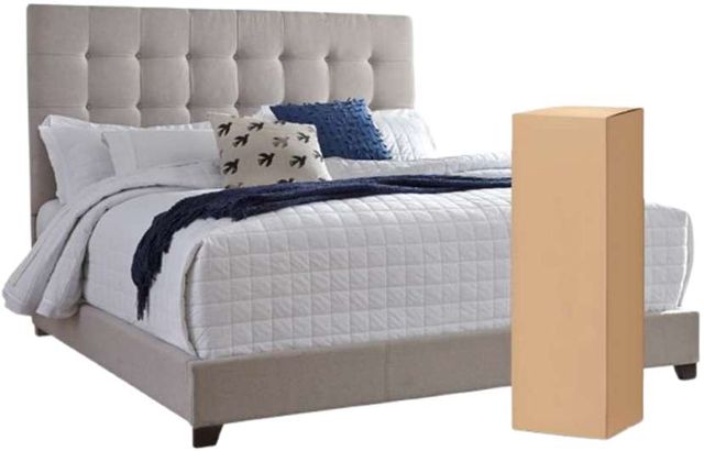 Signature Design by Ashley® Dolante Beige Queen Upholstered Panel Bed-1