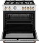 Bertazzoni Master Series 36" Fingerprint Resistant Nero Matt Pro Style Dual Fuel Range with Gold Accents-1