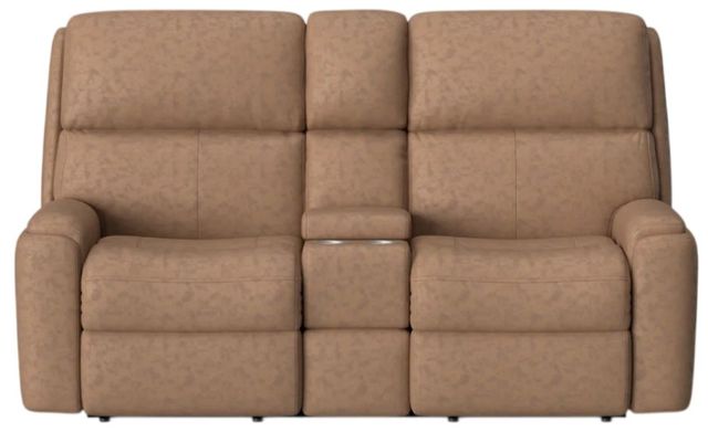 Flexsteel® Customizable Rio Leather Power Reclining Loveseat with Console-3