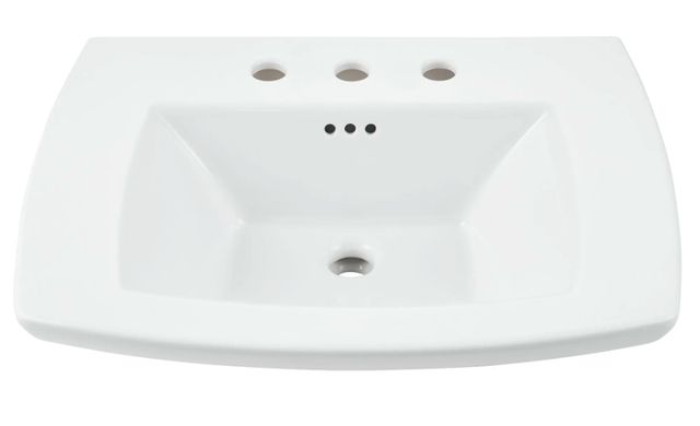 American Standard Edgemere White 8" Widespread Pedestal Sink Top-1