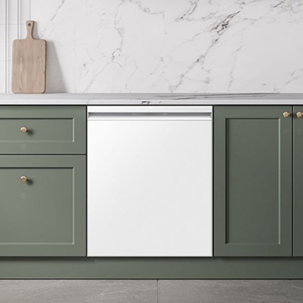 Samsung Bespoke 24" White Glass Top Control Built In Smart Dishwasher with 3rd Rack Washing System