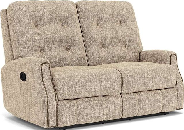 Flexsteel® Devon Beige/Tan Sandstone Reclining Loveseat-0