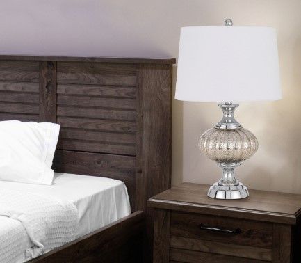 Cal® Lighting & Accessories Ossona Chrome/Crackle Table Lamp-1