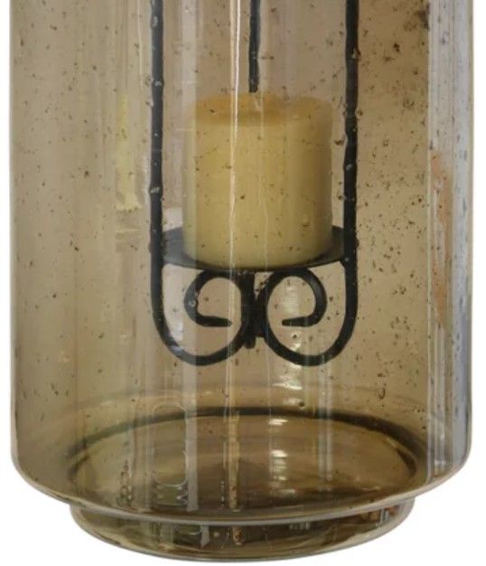 Stylecraft Smoke Seeded with Metal Insert Candle Holder-1