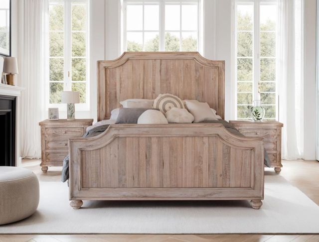International Furniture Direct Aruba Sand Drift Queen Panel Bed-1