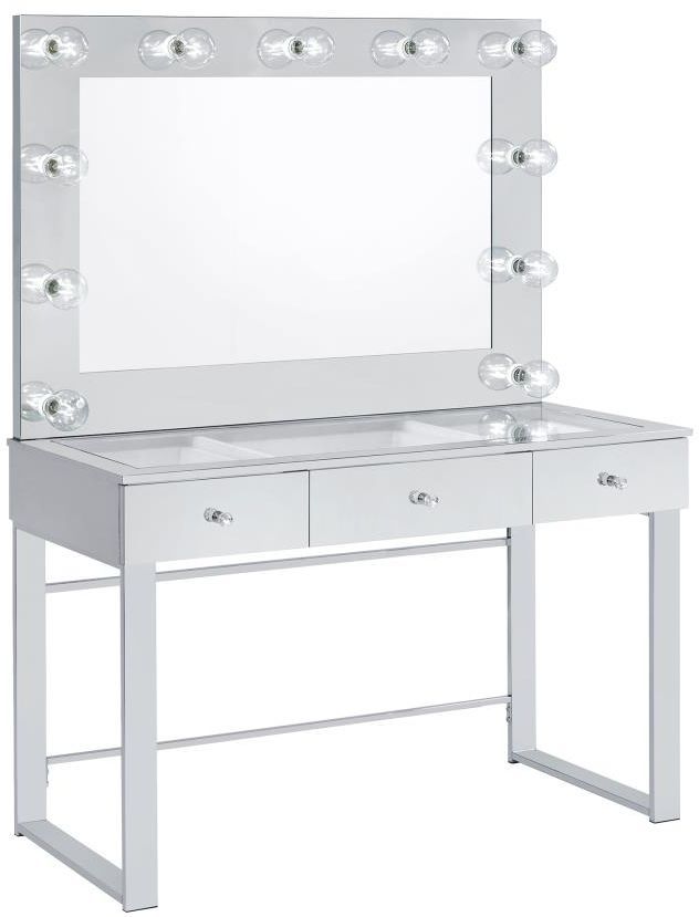 Coaster® Umbridge Glass Top Chrome Vanity with Lighting-0