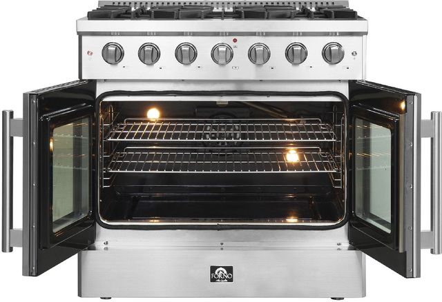 FORNO® Galiano 36" Stainless Steel Pro Style Gas Range-1