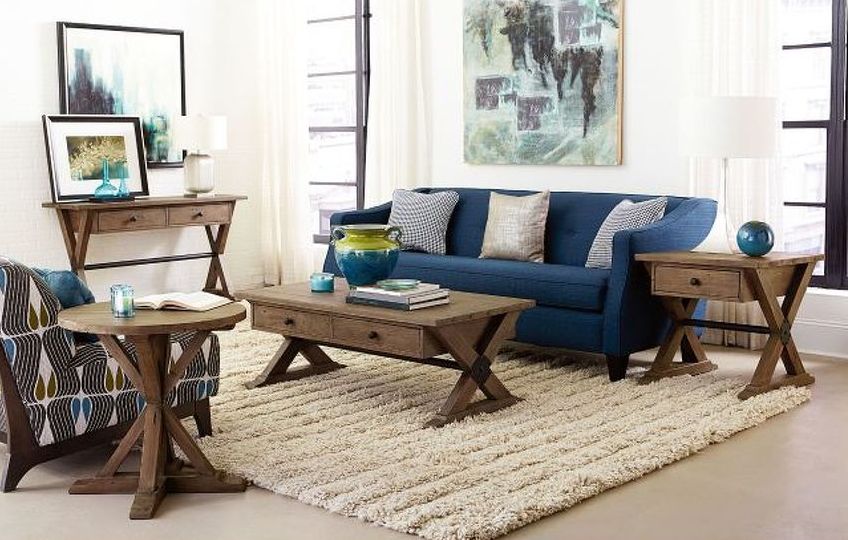 Reclamation Place Trestle Round End Table - Thumbnail 3