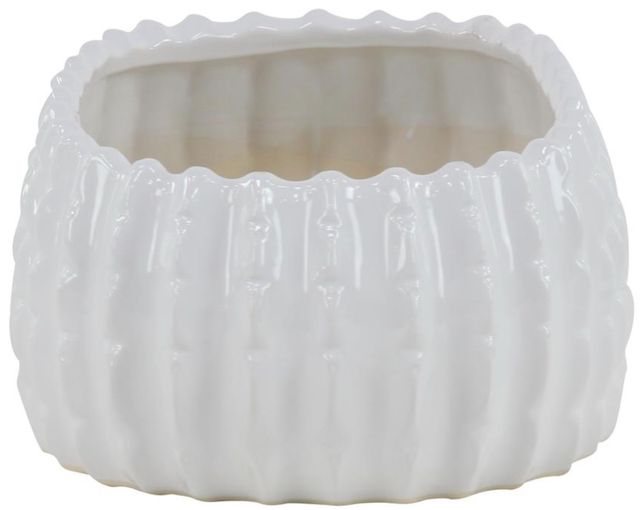 Deco Marche 3-Piece White Ceramic Rectangle Planter Set-1
