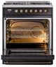 Ilve® Nostalgie II Series 30" Glossy Black Pro Style Dual Fuel Range-3
