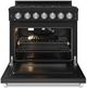 Thor Kitchen Gordon Ramsay Collection 36" Black Pro Style Liquid Propane Range with Precision Knob Control and Stainless Steel Trim-1