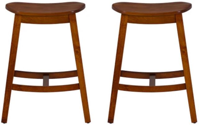 Linon Cappy 2-Piece Brown Counter Stool Set-3