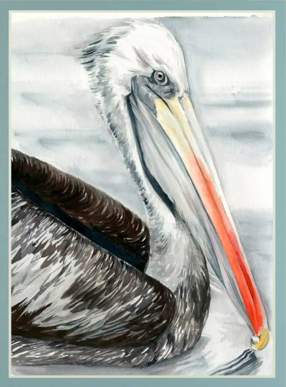 Classy Art Grey Pelican I by Jennifer Paxton Parker Mirrored Frame Wall Art-1