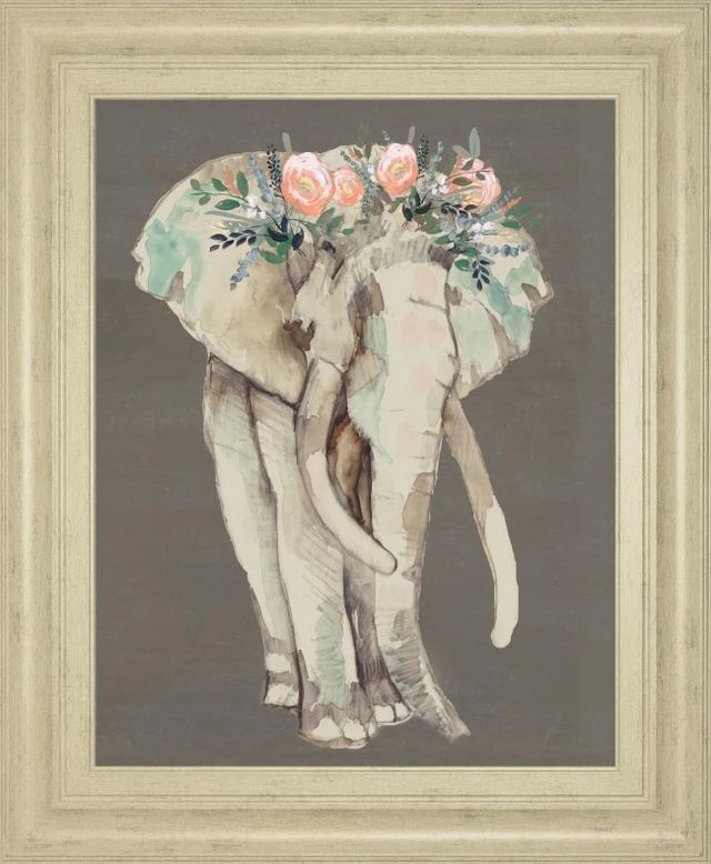 Classy Art Flower Crown Elephant I by Jennifer Goldberger Wall Art-0