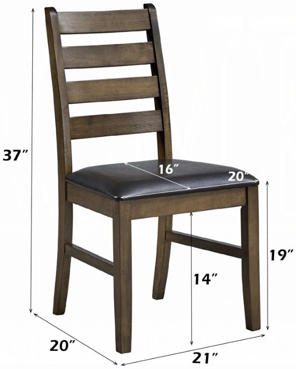 ACME Furniture Damica 2-Piece Walnut Side Chair Set-2