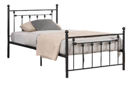 Milton Greens Stars Black Twin Victorian Style Metal Platform Bed-0