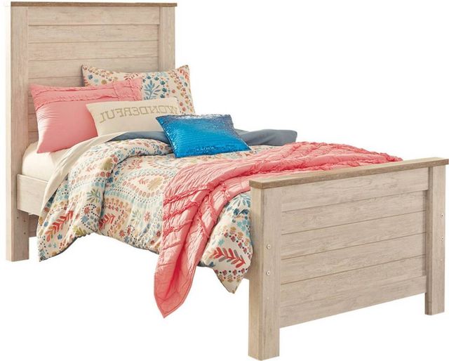 Signature Design by Ashley® Willowton 5-Piece Whitewash Twin Youth Panel Bed-1