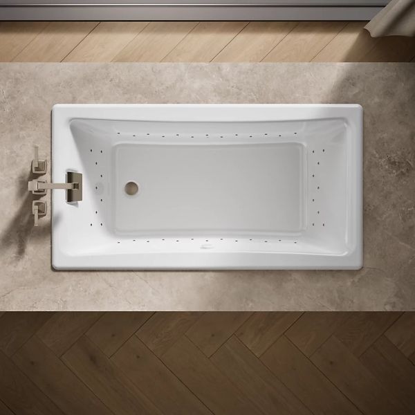 KOHLER® Tea-For-Two® White 60" x 32" Heated BubbleMassage™ Air Bath-1
