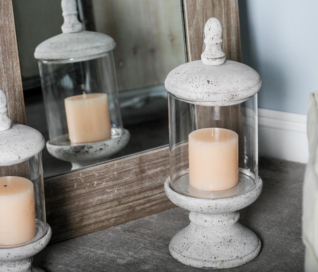Deco Marche White Cement Stone Living Room Decorative Jars-1