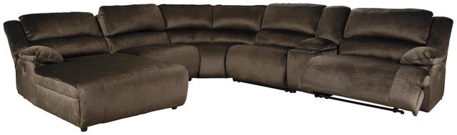 Signature Design by Ashley® Clonmel 6-Piece Chocolate Power Reclining Left-Arm Facing Sectional and Chaise-1