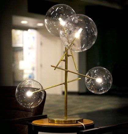 YHD Antique Brass 4-Light Portable Lamp-1