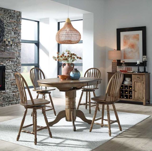 Liberty Furniture Carolina Crossing 5-Piece Antique Honey Trestle Dining Set-1