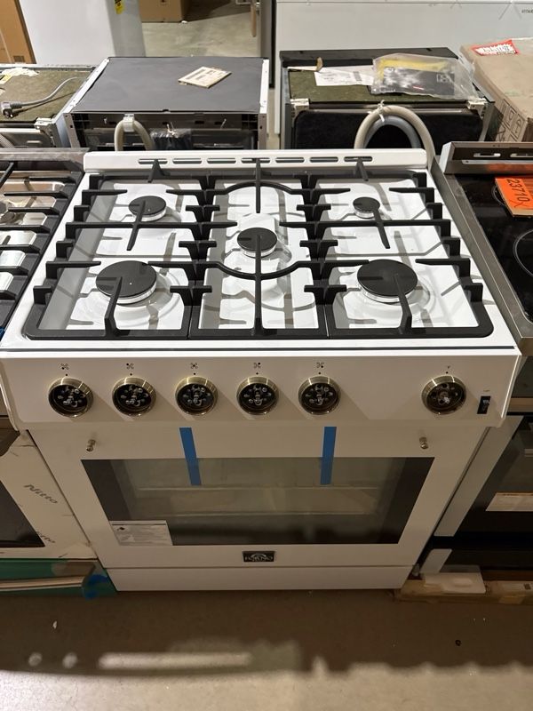 Clearance FORNO® Leonardo Espresso 30" White Pro Style Gas Range-1
