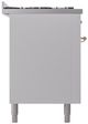 Ilve® Nostalgie II Series 60" White Pro Style Dual Fuel Range-2