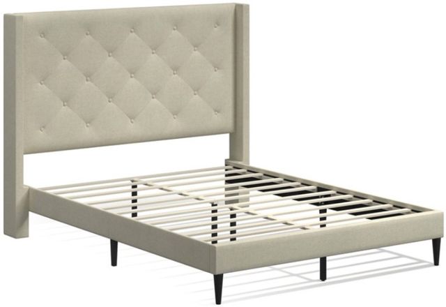American Wholesale Furniture Carrington Beige King Upholstered Bed-2