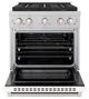 ZLINE Paramount 30" 4.2 Cu. Ft. Satin Stainless Steel Gas Range with 4 Burner DuoPro™ Cooktop and Convection Gas Oven with White Matte Door-3