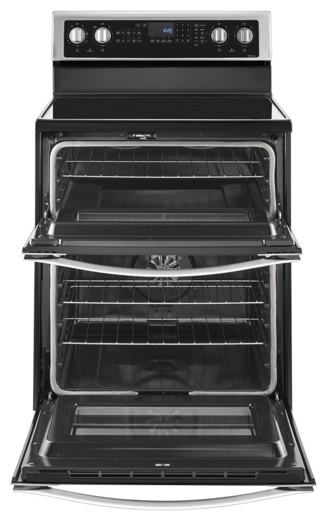 Whirlpool® 30" Stainless Steel Freestanding Double Oven Electric Range-1