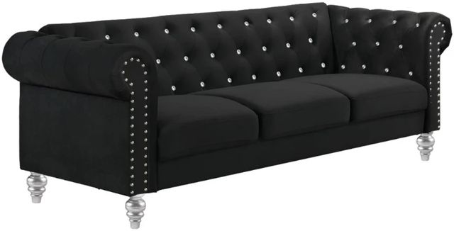New Classic® Home Furnishings Emma Black Crystal Sofa-0