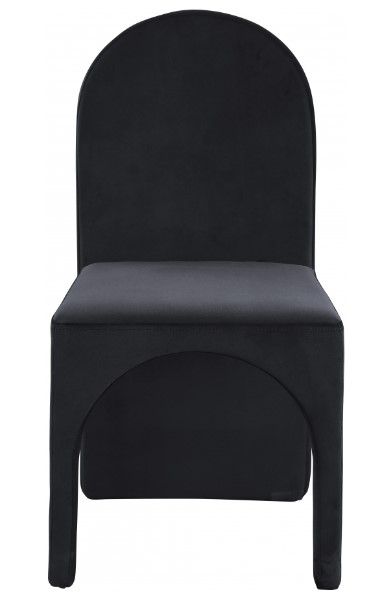 Meridian Furniture Summer Black Velvet Dining Side Chair-1