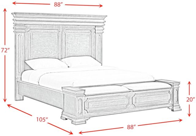 Elements International Kings Court Black King Storage Bed-2