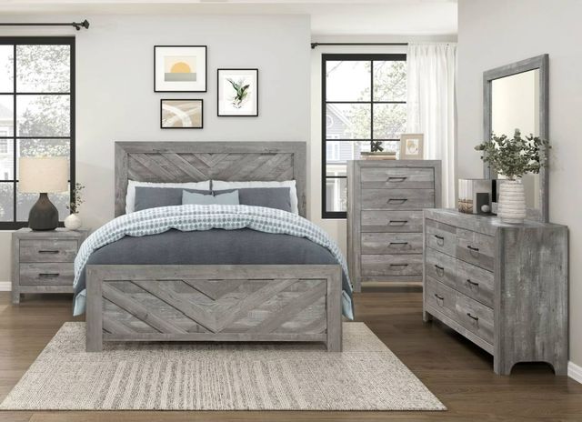 Homelegance® Corbin Gray King Panel Bed-1