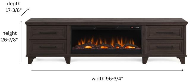 Legends Home Real Cozy Sonoma Java 95" Fireplace Console-2