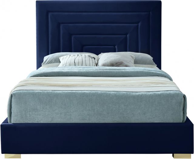 Meridian Furniture Nora Navy King Upholstered Panel Bed-1