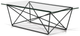 Korson Furniture Diamond Glass Top Coffee Table with Black Powder Metal Base-0