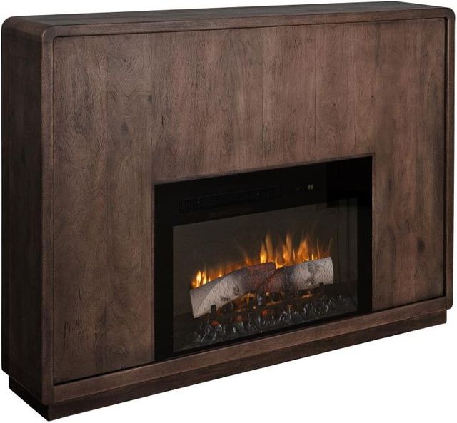 International Furniture Direct Mezquite Brown Console Fireplace-0