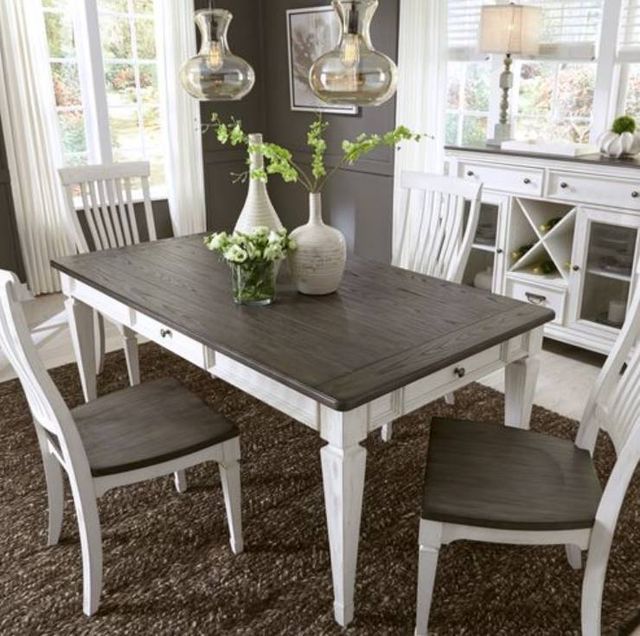Liberty Furniture Allyson Park Charcoal Dining Table with Wirebrushed White Base-1