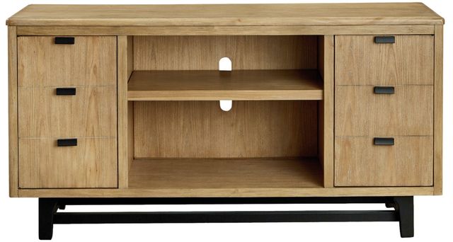 Signature Design by Ashley® Freslowe Light Brown/Black Large TV Stand-1