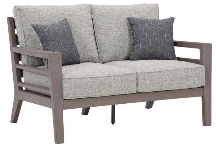Signature Design by Ashley® Hillside Barn Brown/Gray Fabric/Resin Outdoor Loveseat with Cushion