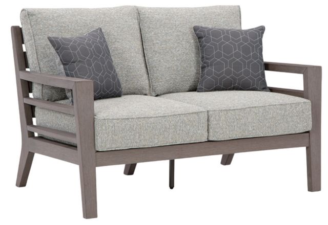 Signature Design by Ashley® Hillside Barn Brown/Gray Fabric/Resin Outdoor Loveseat with Cushion-0